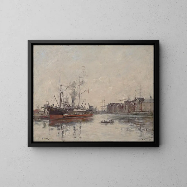 Le Havre, le bassin de la Barre - Eugène Boudin — kehystetty taideteos seinällä