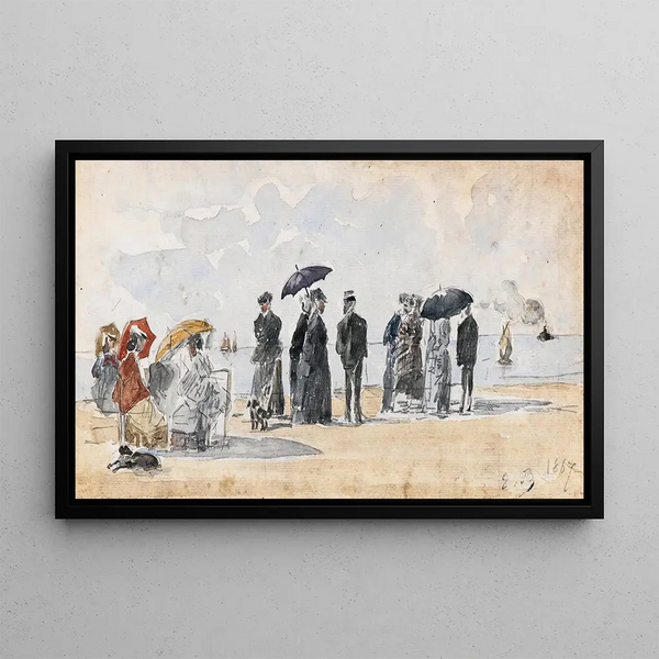 Les Crinolines - Eugène Boudin — kehystetty taideteos seinällä