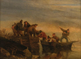 Eugne Boudin - Pcheurs Au Bord De Leau.webp