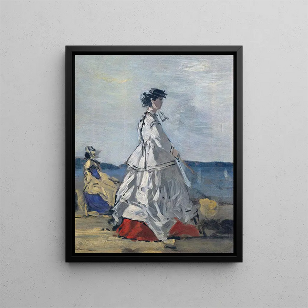 La princesse Pauline Metternich sur la plage - Eugène Boudin — kehystetty taideteos seinällä