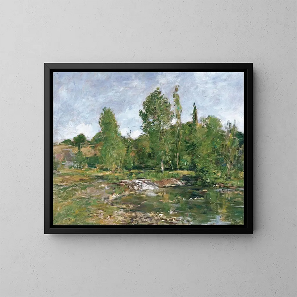 Saint-Cénery et l'étang - Eugène Boudin — kehystetty taideteos seinällä