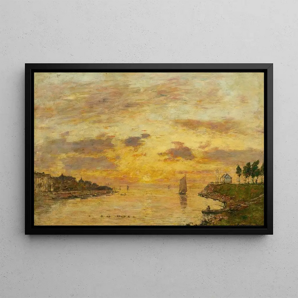 Saint-Valery-sur-Somme-maalaus, Soman suisto - Eugène Boudin — kehystetty taideteos seinällä