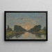 Saint-Valery-sur-Somme-maalaus, kuun vaikutus kanavalla - Eugène Boudin — kehystetty taideteos seinällä