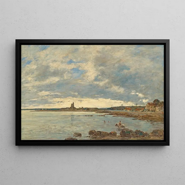 Saint-Vaast-la-Hougue-maalaus - Eugène Boudin — kehystetty taideteos seinällä