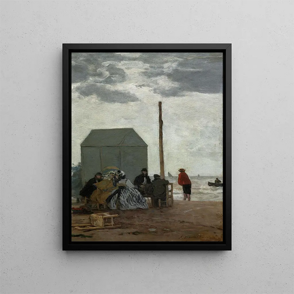 La plage de Deauville - Eugène Boudin — kehystetty taideteos seinällä