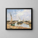Barques de Trouville entre les jetées - Eugène Boudin — kehystetty taideteos seinällä