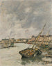 Trouville, satama, matala vesi - Eugène Boudin — näkymä teoksesta