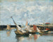 Barques à Trouville, matala tide - Eugène Boudin — näkymä teoksesta