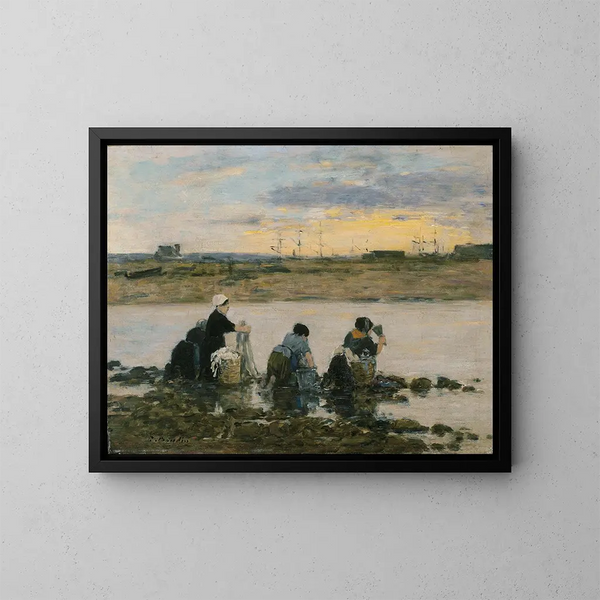 Laveuses au bord de la rivière - Eugène Boudin — kehystetty taideteos seinällä