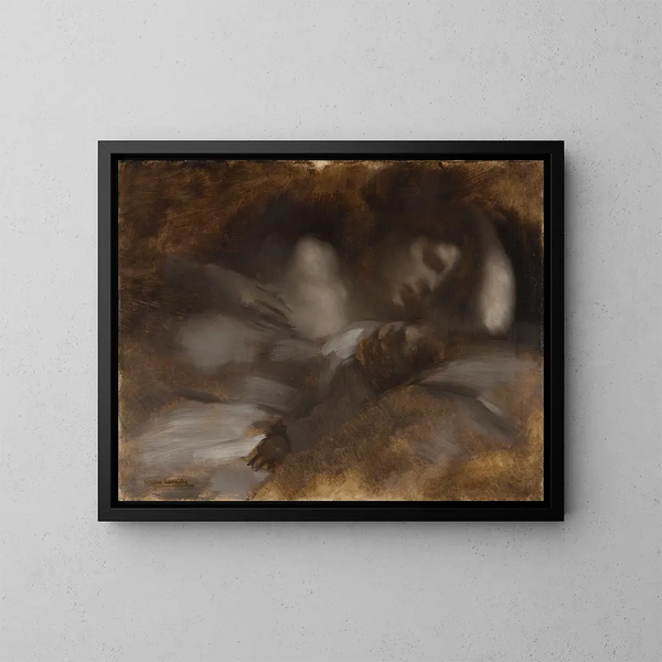 Le Sommeil - Eugène Carrière — kehystetty taideteos seinällä