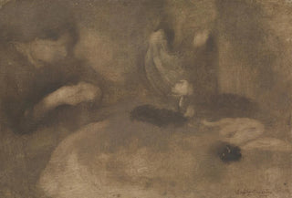 Eugne Carriere - Women Sewing at a Table.webp