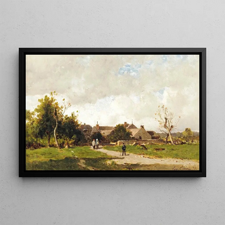 Eugne Ciceri - Figures On The Outskirts Of A Village.webp