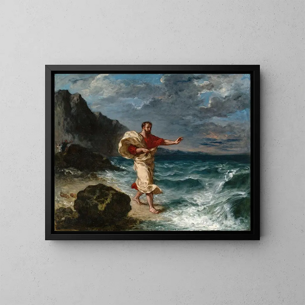 Démosthène Maalaus rannalla - Eugène Delacroix — kehystetty taideteos seinällä