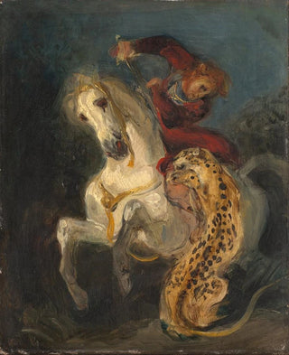 Eugne Delacroix - Rider Attacked by a Jaguar.webp