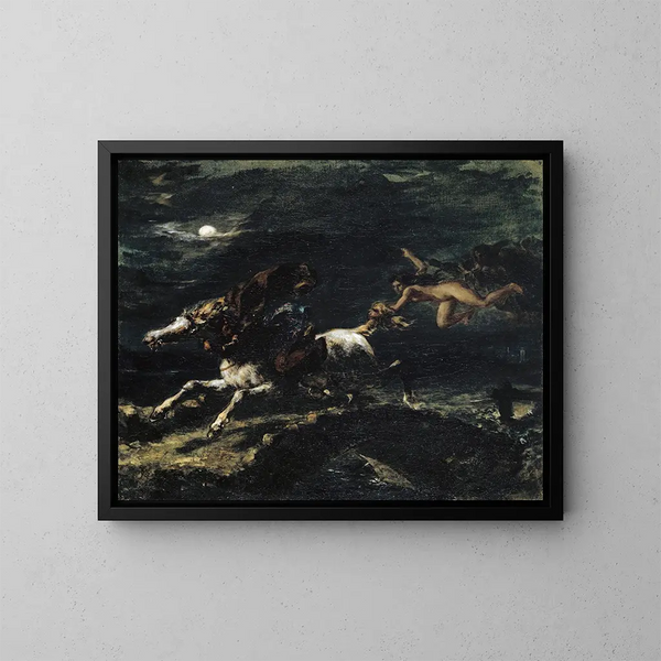 Tam O'Shanter noituuksien perässä - Eugène Delacroix — kehystetty taideteos seinällä