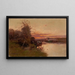 Rivière au coucher du soleil - Eugène Galien-Laloue — kehystetty taideteos seinällä