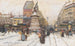 Clichyn aukio lumisateessa, Pariisi - Eugène Galien-Laloue — näkymä teoksesta