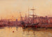 Voiliers-maalauksen quai Normandian rannikolla - Eugène Galien-Laloue — näkymä teoksesta