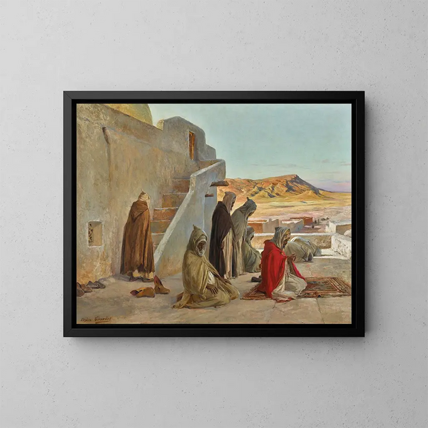 Prières du soir - Eugène Girardet — kehystetty taideteos seinällä