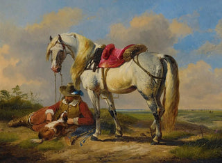 Un cavalier au repos - Eugène Joseph Verboeckhoven — näkymä teoksesta