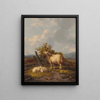 Eugne Joseph Verboeckhoven - Sheep And Lambs In A Pasture.webp