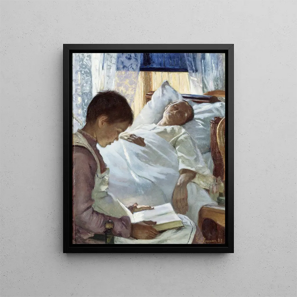 Reflet en bleu - Eva Bonnier — kehystetty taideteos seinällä