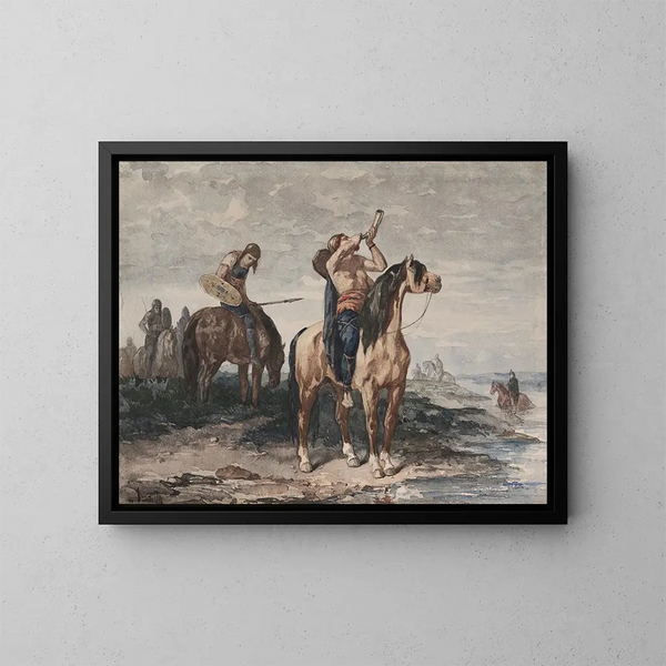 Les Mérovingiens - Évariste Vital Luminais — kehystetty taideteos seinällä