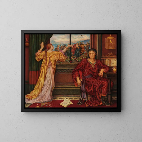 La Cage dorée - Evelyn De Morgan — kehystetty taideteos seinällä