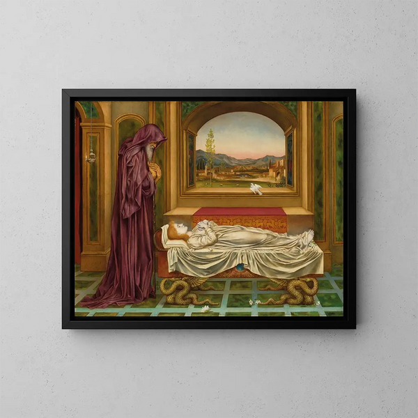 Le Juif errant que les dieux aiment meurt jeune - Evelyn De Morgan — kehystetty taideteos seinällä