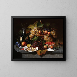 Everhart Kuhn - Still Life with Fruit Oysters and Wine.webp
