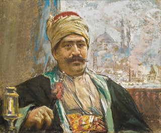 Fausto Zonaro - Adolphe Thalasso the Yeni Mosque beyond.webp