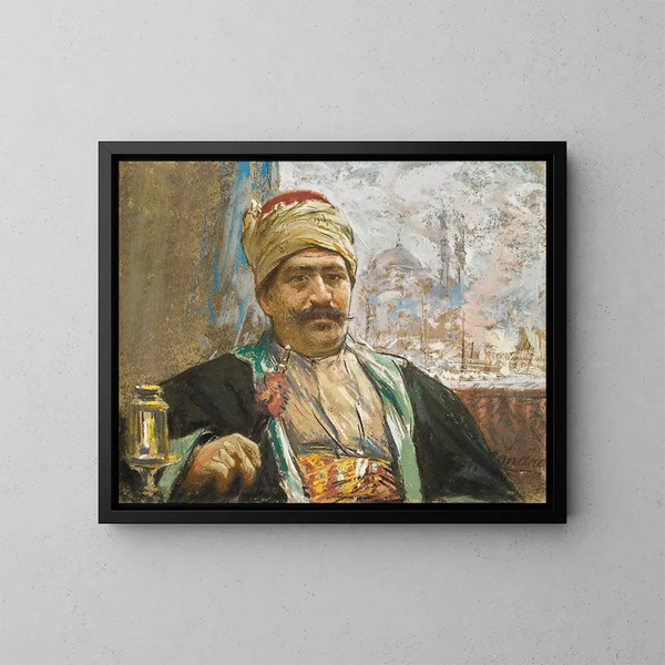 La mosquée Yeni au-delà - Fausto Zonaro — kehystetty taideteos seinällä