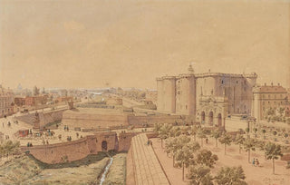 Fdor Hoffbauer - La Bastille en 1740 vue du ct du bastion.webp