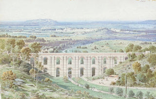 Fdor Hoffbauer - Laqueduc Mdicis dArcueil Val de Marne et vue gnrale de Paris prise de laqueduc dArceuil.webp