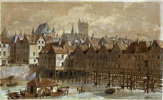 Fdor Hoffbauer - Le Grand Chtelet et le pont aux Meuniers en 1580.webp
