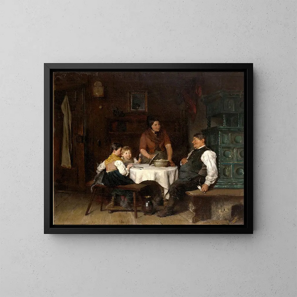 Le rôti de fête - Felix Schlesinger — kehystetty taideteos seinällä