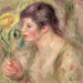 Nainen ruusun kanssa - Pierre-Auguste Renoir — näkymä teoksesta