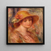 Nainen olkihatussa - Pierre-Auguste Renoir — kehystetty taideteos seinällä