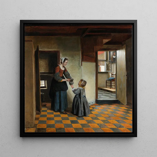 Femme avec un enfant dans un garde-manger - Pieter De Hooch