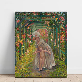 Femme avec un garçon nu - été - Leon Kamir-Kaufmann | Reproduction Tableau Décoration murale affiche copie
