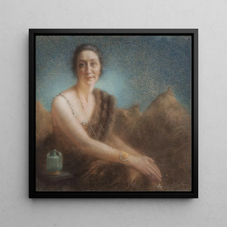 Femme élégante sur un canapé - Lucien Lévy-Dhurmer
