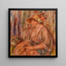 Nainen mousseliinimekossa - Pierre-Auguste Renoir — kehystetty taideteos seinällä