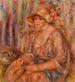 Nainen mousseliinimekossa - Pierre-Auguste Renoir — näkymä teoksesta