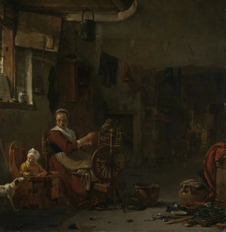 Femme paysanne filant - Thomas Wijck