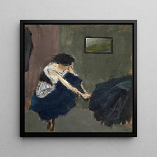 Femme qui se déchausse - Ernst Schiess