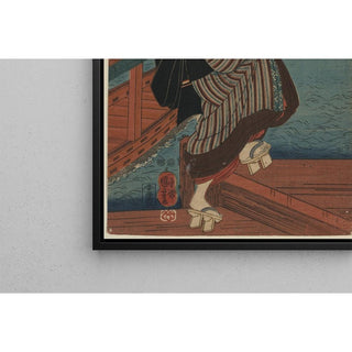 Femme sur le quai - Utagawa Kuniyoshi | Reproduction Tableau Décoration murale affiche copie