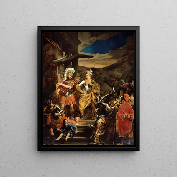 Fabritius ja Pyrrhus - Ferdinand Bol — kehystetty taideteos seinällä