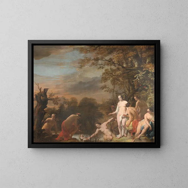 La fille du pharaon découvre Moïse dans le panier de jonc - Ferdinand Bol — kehystetty taideteos seinällä