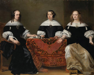 Portrait des trois régentes de l'Hôpital des lépreux d'Amsterdam - Ferdinand Bol — näkymä teoksesta