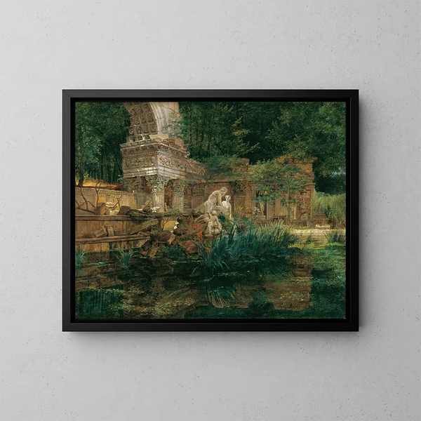La ruine romaine à Schönbrunn - Ferdinand Georg Waldmüller — kehystetty taideteos seinällä